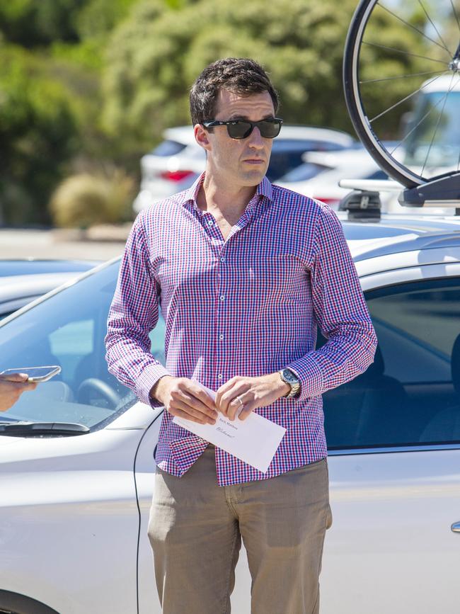 Member for the eastern metropolitan region, Matthew Bach arrives at the Moonah Links Golf Course Picture: Aaron Francis/The Australian