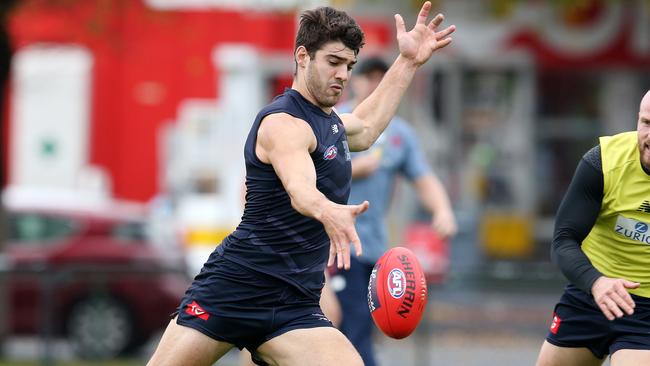 Christian Petracca at Melbourne training. Picture: Michael Klein