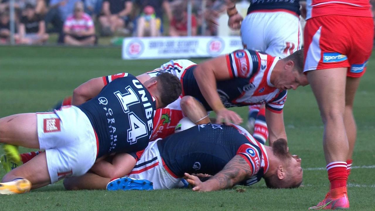 Jared Waerea-Hargreaves suffers an injury scare.