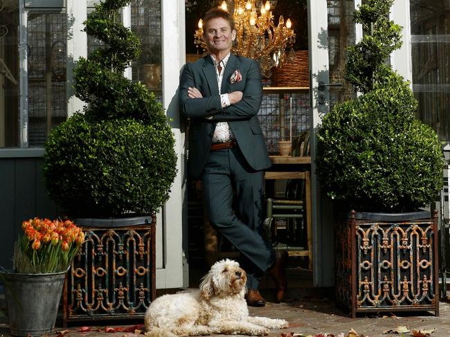 EMBARGOED WENTWORTH COURIER 30/6 Richard Haigh , with dog Maddie, in the Green house at Parterre in Woollahra. Picture: John Appleyard