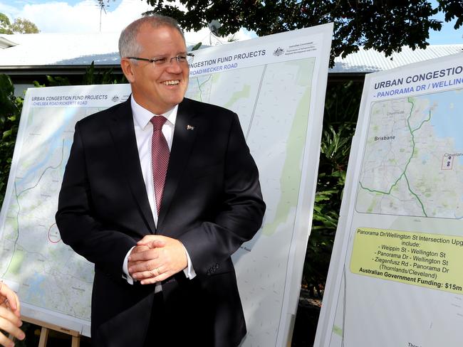 Prime Minister Scott Morrison was forced to move his announcement for new funding for roadworks throughout the Brisbane area, Brisbane Thursday 31st January 2019 Picture AAP/David