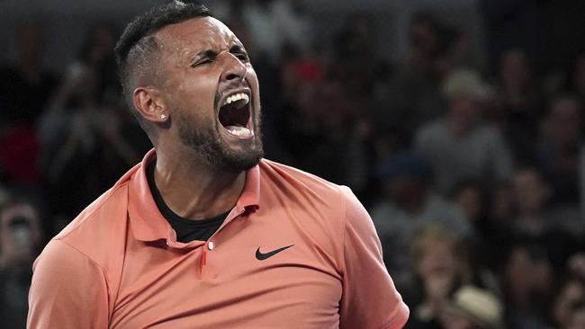 Nick Kyrgios wasn’t in the mood for quirky questions. Picture: AFP Photo