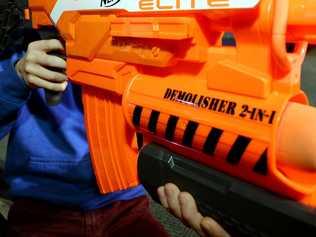 Joshua Harriot was shooting people with a Nerf gun, sparking several triple-0 calls.