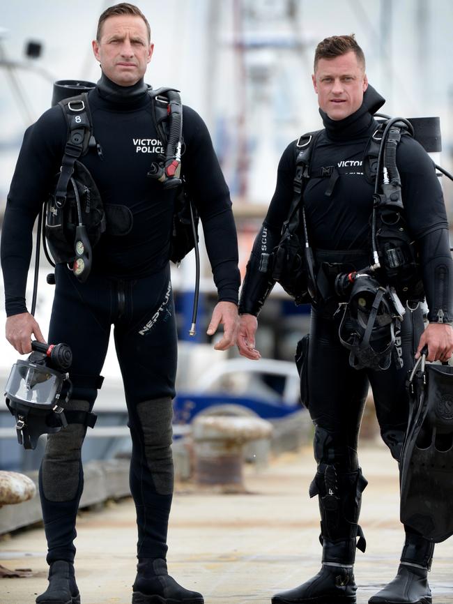 Sgt Mark Braun and Senior Constable Joel Magno-Thornton. Picture: Andrew Henshaw