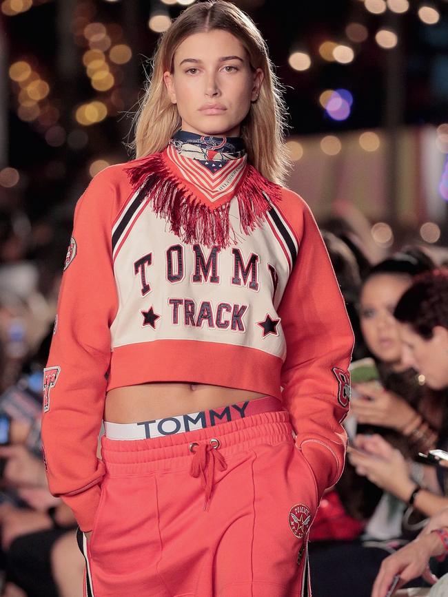 Hailey Bieber at #TOMMYNOW Women's Fashion Show. Picture: Randy Brooke/Getty Images for Tommy Hilfiger