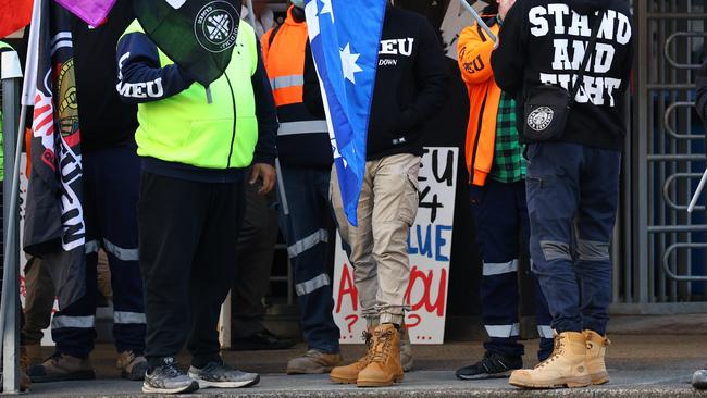 There were protests at Cross River Rail sites across Brisbane this week. Picture: David Clark