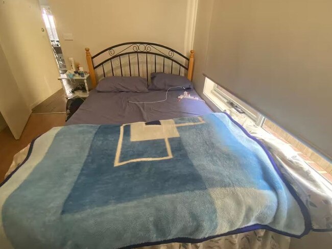 The bed Priyanka shared with a stranger in outskirts of Melbourne for $550 a week. Picture: SBS / Supplied