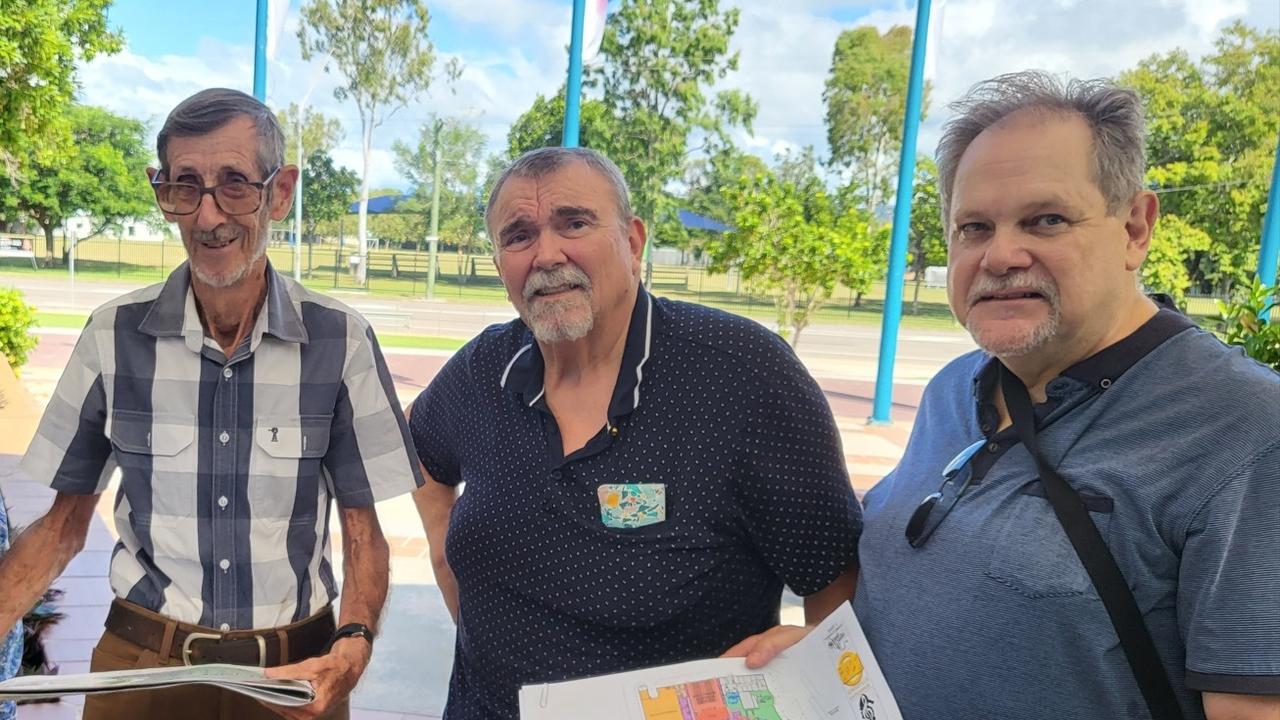 Friends of the Theatre president Ray Dickson, Townsville Community Music Centre president Simon McConnell and TPAC chair Trevor Keeling. Picture: Supplied.