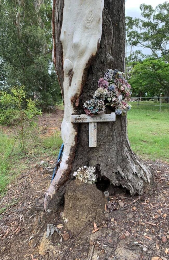 A desperate search is on for the family of a beloved father killed on Serpentine Creek Rd, before a tribute to the man is removed to make way for road works. Picture: Councillor Julie Talty/Facebook