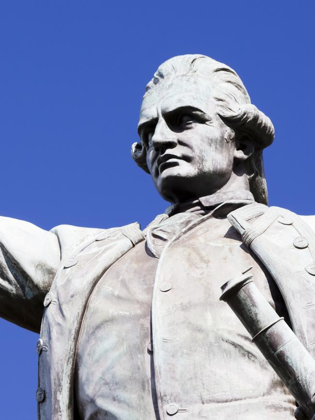 A bronze statue of Captain James Cook in Sydney’s Hyde Park. Picture: Istock