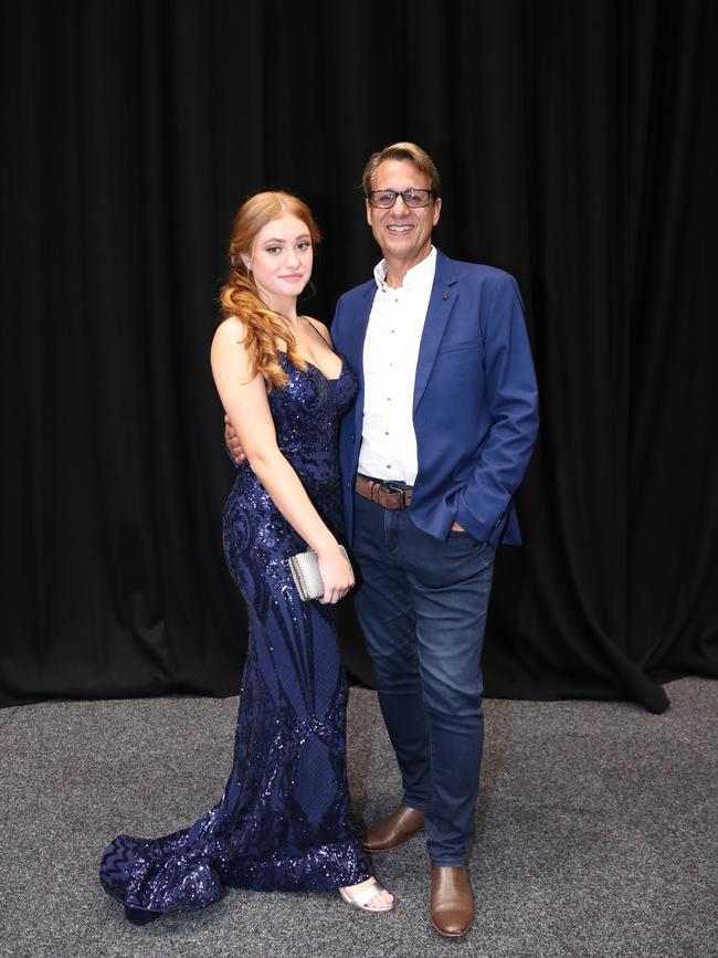 Daisy Winter with dad her Andrew at Trinity Lutheran College formal at Gold Coast Convention and Exhibition Centre. Photograph : Jason O'Brien