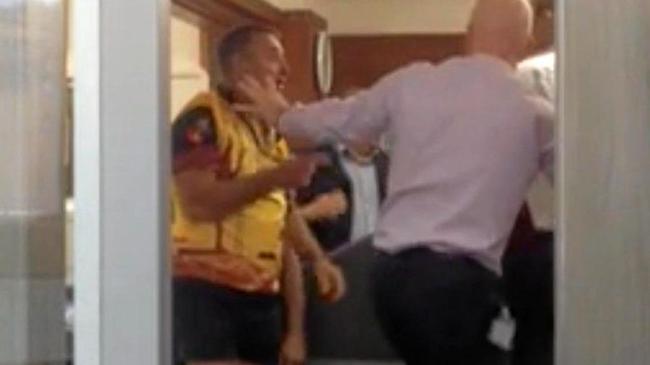 PROTEST: Scenes from video footage taken from the May 31, 2016 incident at Gympie Regional Council's Mary St office. Picture: Contributed