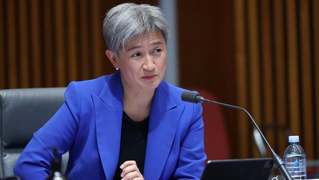 At Defence senate estimates in Canberra, Senator Penny Wong questioned Tony Dalton, deputy secretary of National Naval Shipbuilding. Picture: NCA Newswire/Gary Ramage