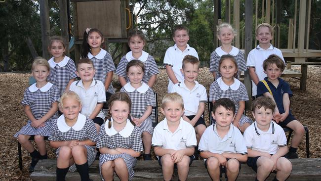 St Thomas Primary School Prep Colleen Back row L-R: Charlotte Bell, Chelsea Douglas, Ava Wilkens, Dominic Lamanna, Ella Traynor, Lachlan Fletcher. Middle row: Matilda Sims, Ryder Wright, Caitie Holmes, Patrick Heber, Ivy-Rose Hughes, Henry Smith. Front row: Maia Bretthauer, Charli Tester, Jack Horvat, Jordan Roberts, Quinlan Montgomery.