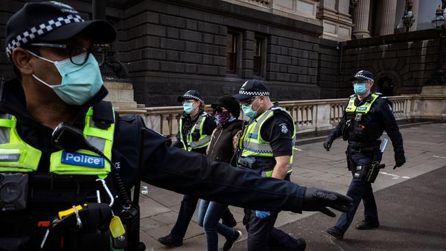 Victoria Police Protective Services Officers patrolling at the height of the pandemic.