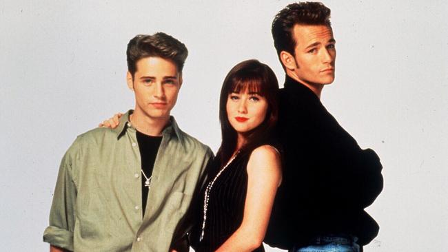 Jason Priestley, Shannen Doherty &amp; Luke Perry, stars of Beverly Hills 90210.