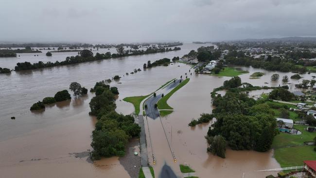 An image released on social media on May 21 showing flood waters in Taree, NSW. Picture: Facebook