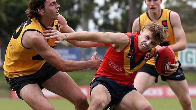 Hugh Jackson performed impressively for SA throughout 2021 and has earned himself an AFL spot as a result. Picture: Paul Kane