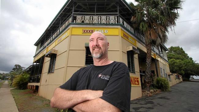 Andrew Adam at the Leichhardt Hotel in Mount Morgan, which is said to be one of the most haunted places in Queensland. Picture: Chris Ison ROK281011cleichhardt1