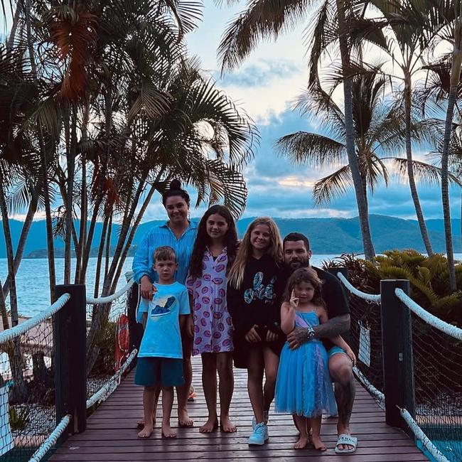 Adam Reynolds with his wife Tallara and their four children. Picture: Instagram