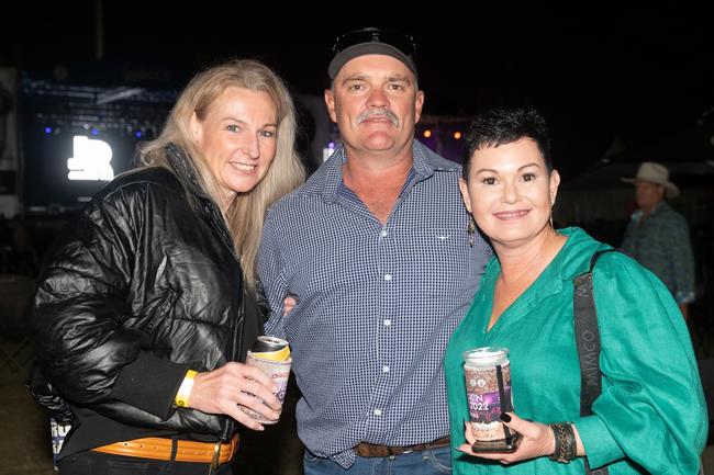 Hayley Wheeler, Brett Siemer and Nadine Siemer from Hampden at the NQ's Rock'N Country 2022.Picture: Michaela Harlow