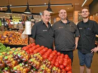 Rob Sayle, Robbie Sayle and Tyson Nash of Harvest Markets at Booval Fair. Picture: Cordell Richardson