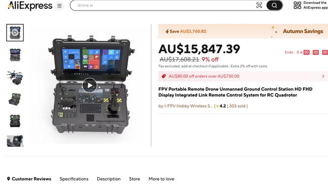 Online marketplaces such as AliExpress make it easy to bypass traditional export controls, allowing individuals or groups to obtain military-grade equipment. Picture: Supplied