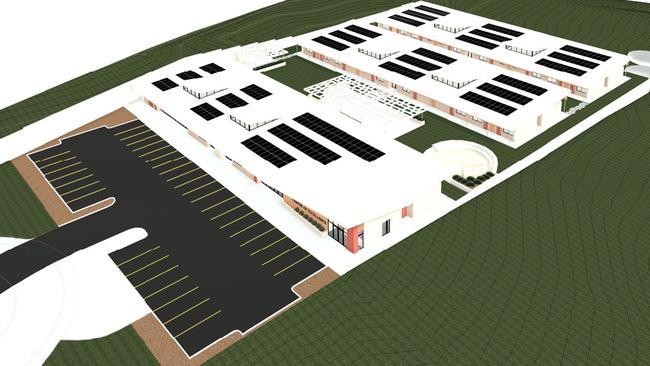 Aerial render of the proposed 'Centre of Excellence' facility at the Glen Willow Sporting Complex in Mudgee.