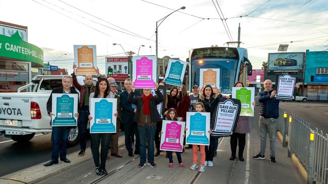 Residents and business owners are fuming over a proposed tram terminus on Melville Rd, Pascoe Vale South. Picture: Mark Dadswell