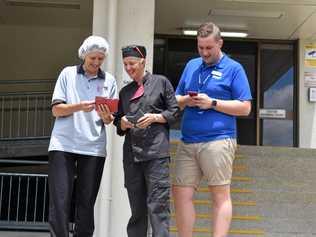 FREE FOR ALL: Linda Schefe, Toni Cant and Stuart Batterham enjoy free wi-fi, now available at South West Hospitals and Health Services facilities. Picture: Ellen Ransley