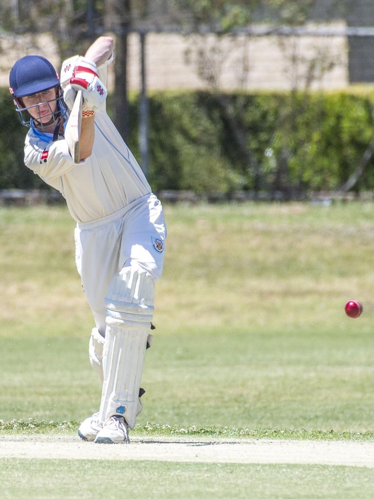 Rohan McDonald bats for Wests. Western Districts vs Met Easts, reserve grade cricket. Saturday, November 26, 2022. Picture: Nev Madsen.