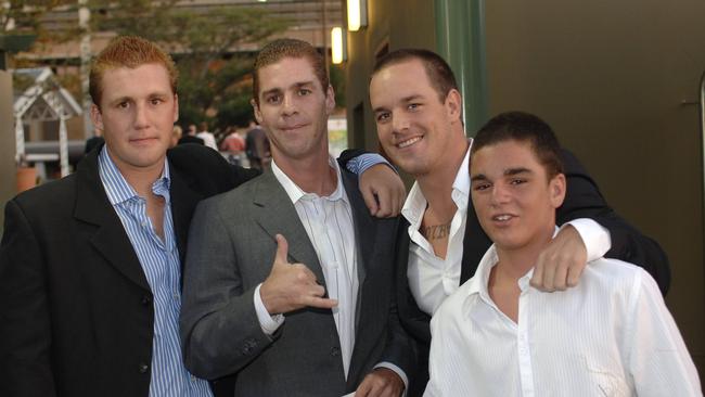 Bra Boy Jai Abberton (centre) with brothers, who shot to fame when Russell Crowe narrated a documentary on their lives in 2007.