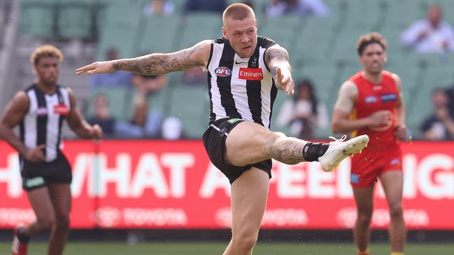 Jordan De Goey had a quiet game against Gold Coast. Picture: Michael Klein