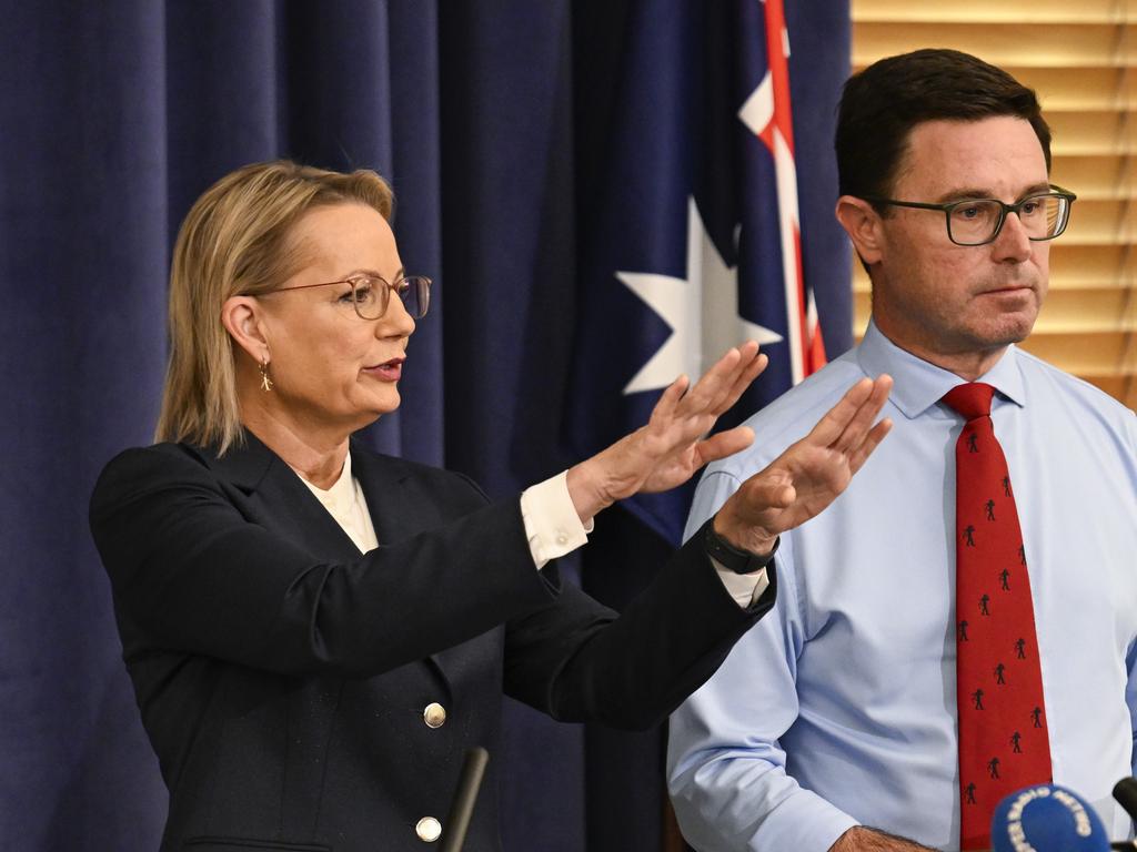 Sussan Ley and David Littleproud. Picture: NewsWire / Martin Ollman