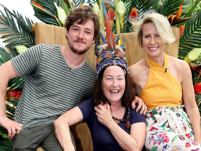 Fiona O'Loughlin, with son Albert and sister Cate, is the queen of the jungle after winning <i>I'm A Celebrity … Get Me Out Of Here! </i>Picture: Nigel Wright/Channel 10