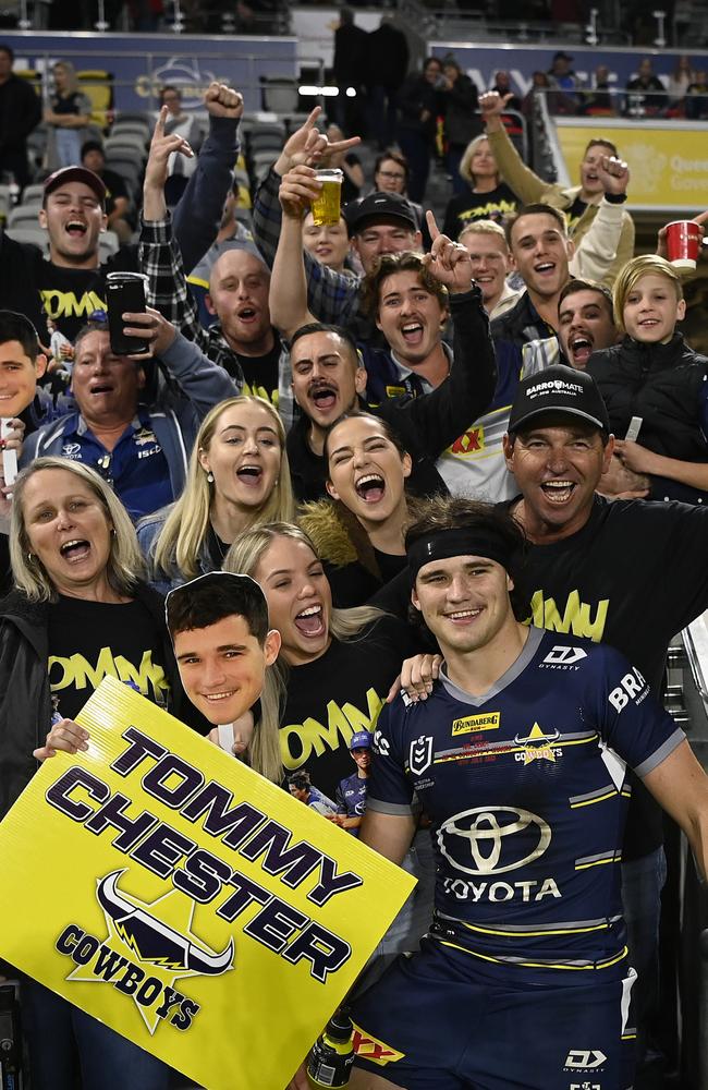 Tom Chester poses with family and friends. Picture: Getty Images