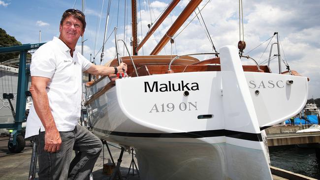 Sean Langman with his little boat Maluka. Picture: Phil Hillyard