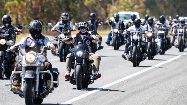 Finks Outlaw Motorcycle Gang members on their national run. Picture: NCA NewsWire