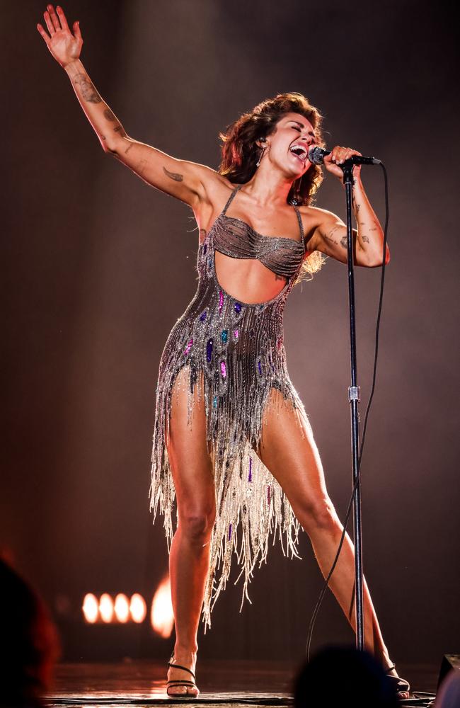 Miley Cyrus performs onstage during the 66th Grammy Awards. Picture: John Shearer/Getty Images