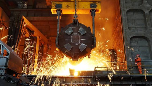 A steel mill in the Chinese port city of Dalian. Picture: Reuters