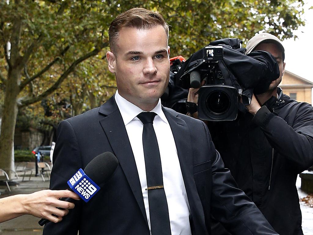 Former Seven producer Taylor Auerbach leaves the Federal Court, Sydney after giving new evidence in the Bruce Lerhmann Defamation trial. Picture: NCA NewsWire / John Appleyard