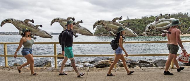 The crocodiles head towards the start. (AAP IMAGE / Troy Snook)