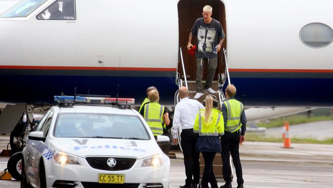 The Beebs was met by a waiting police car. Picture: Adam Taylor