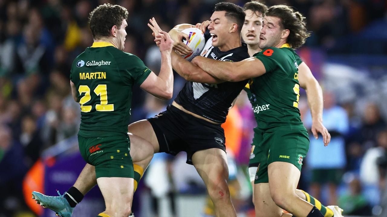 Joseph Manu is racing the clock to be fit for round 1 as he looks to build on an incredible 2022. Picture: Michael Steele/Getty Images