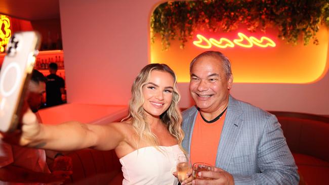 Lili Eastwood and Gold Coast Mayor Tom Tate at the JUJU Restaurant and Bar launch party at Mermaid Beach for Gold Coast at Large. Picture, Portia Large.