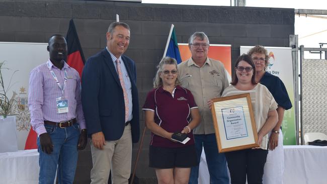 Community Organisation Award winner is the Roma Historical Precincts Inc â&#128;&#147; Roma Butter Factory as they accept their award at the Maranoa Australia Day Awards 2023. Picture: Chloe Cufflin.