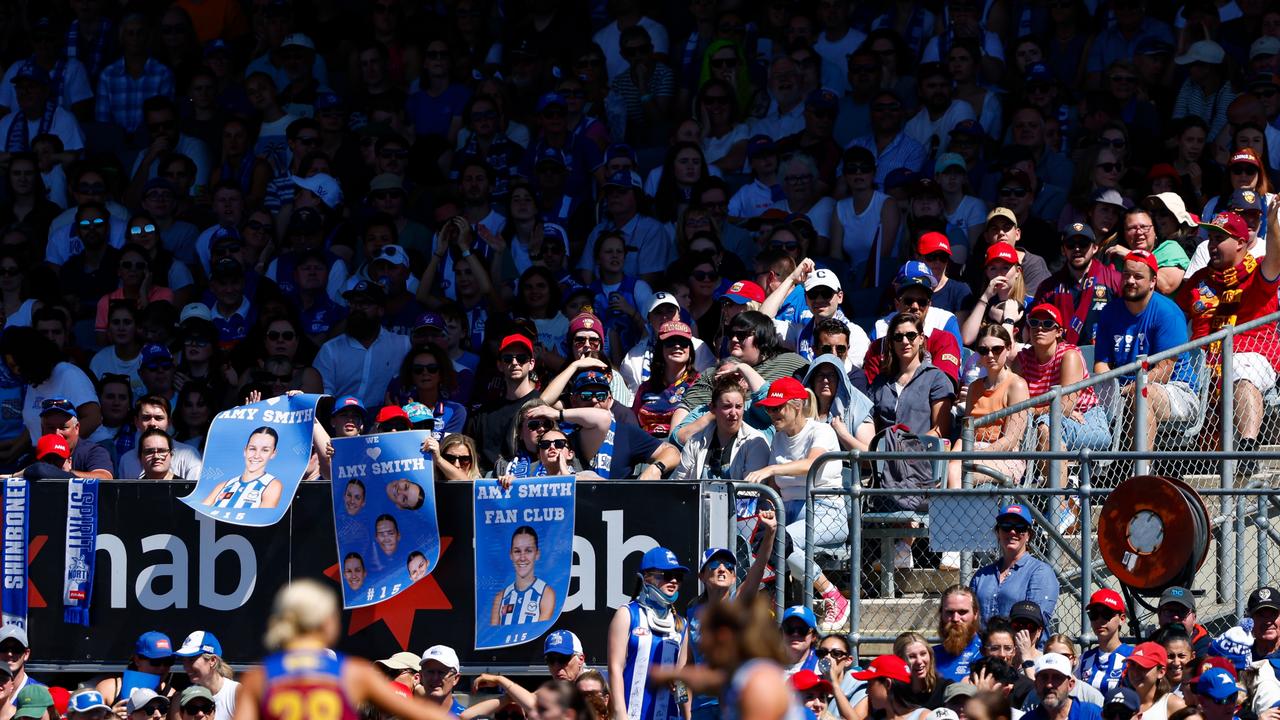 The crowd at the AFLW grand final could have been larger if the league had moved the match the Marvel Stadium. Picture: Dylan Burns/AFL Photos via Getty Images.