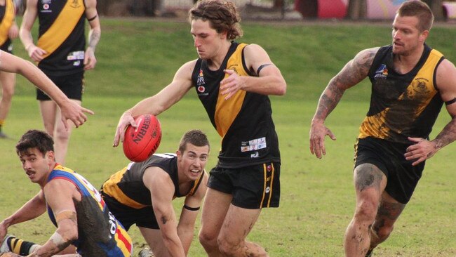 Broadview skipper Jay O'Leary was important during the Tigers' big win over division two rival Gaza on Saturday. Picture: Matt Oborn