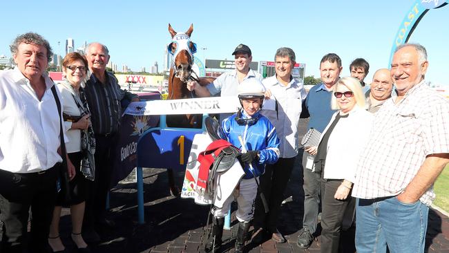 The winning connections of Calligrapher after the race. Photo: Richard Gosling