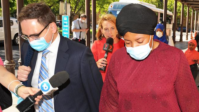 Natasha Vaye, right, with her lawyer Scott Roche outside the District Court. Picture: NCA NewsWire / Michael Marschall.